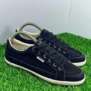 Taos Star 2 Black Canvas Low Top Lace Up Sneakers Women's 9.5 Wide Comfort Shoes